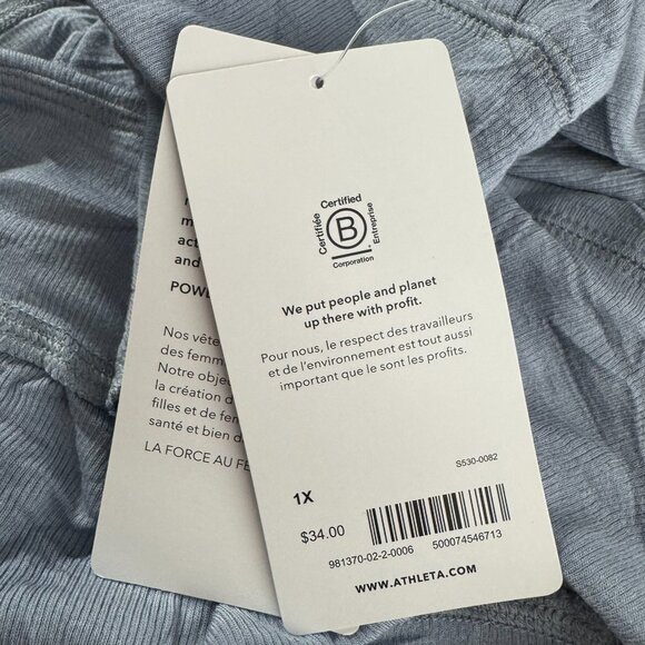 Athleta Well Rested Rib Sleep Short 1X Blue Gray Modal Spandex NWT SS-2083 - Picture 6 of 13
